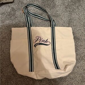 PINK Victoria's Secret Cream Tote Bag